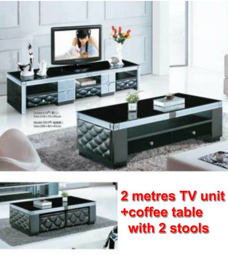 TV unit Coffee table with 2 stools Easy Home Furniture