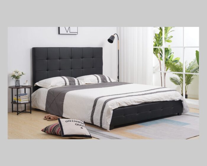 PU leather bed frame king