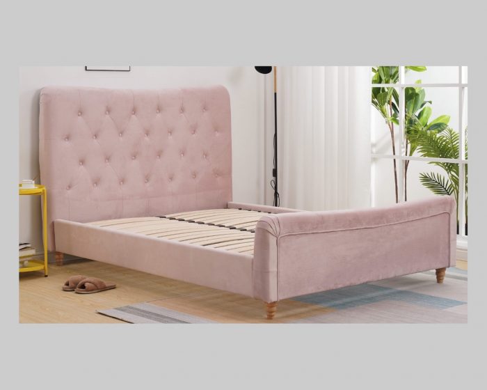 Sharmila Pink Double Bed Frame Easy Home Furniture