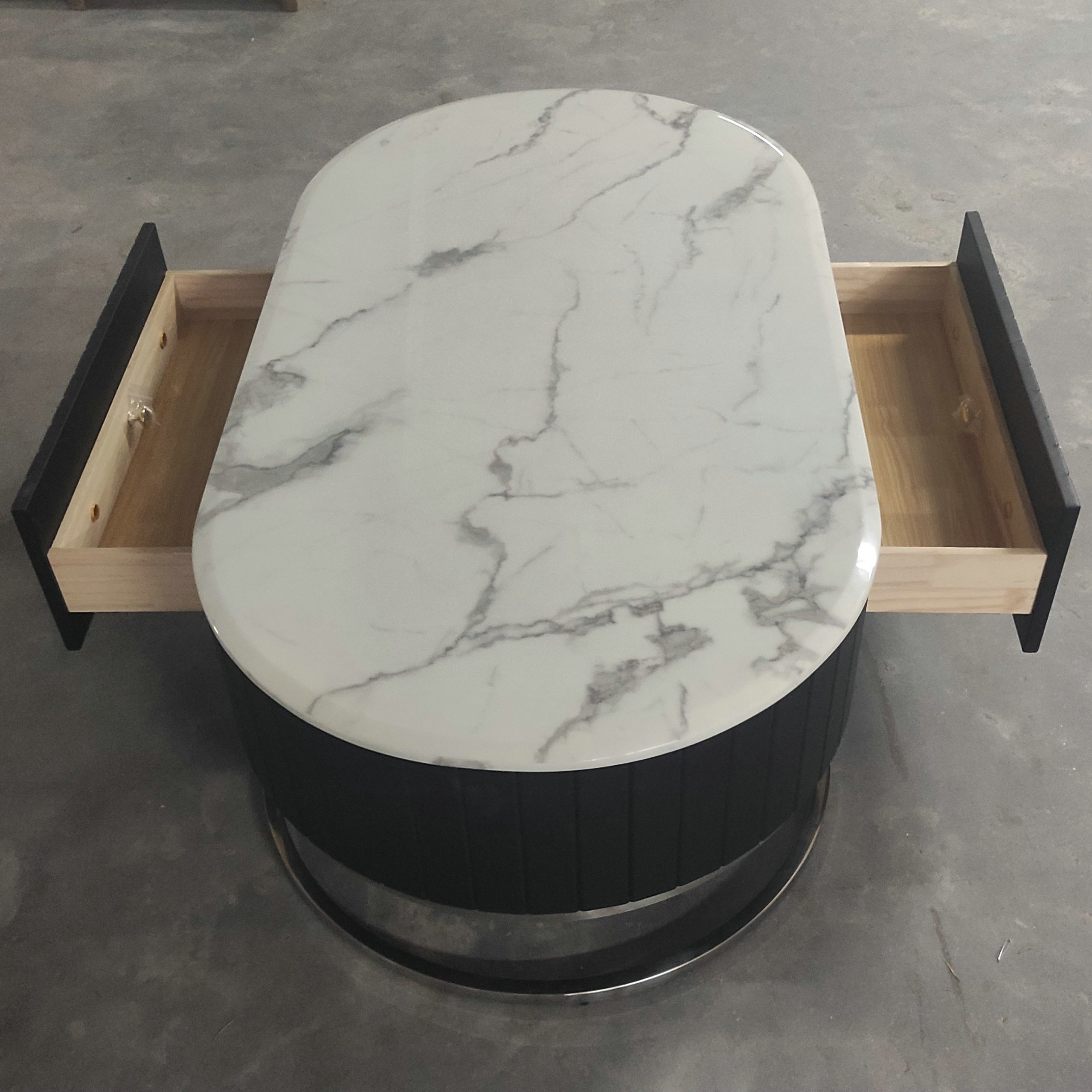 Rhea Marble Top (Black Legs) Easy Home Furniture