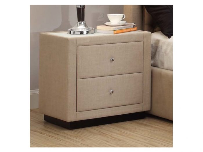 Nelson Sand fabric bed side table