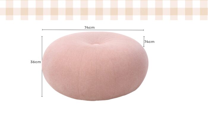 Round ottoman pink dimensions