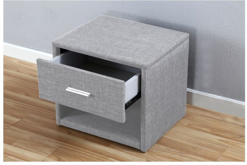 Fabric Bedside table with LED Light Easy Home Furniture