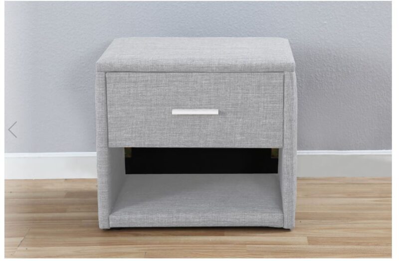 Fabric Bedside table with LED Light Easy Home Furniture