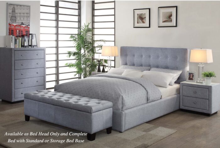 Pria fabric bed frame light grey