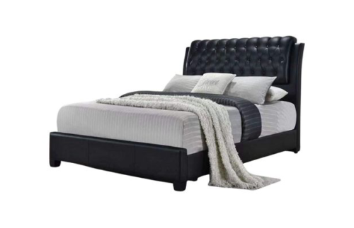 Thomson Black leather bed