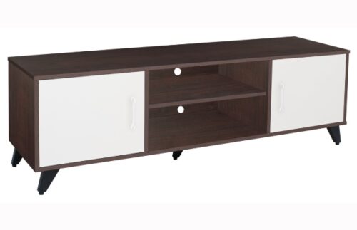 Hana white and walnut tv unit