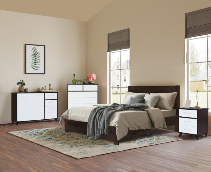 Single Bedroom Suite Walnut and white