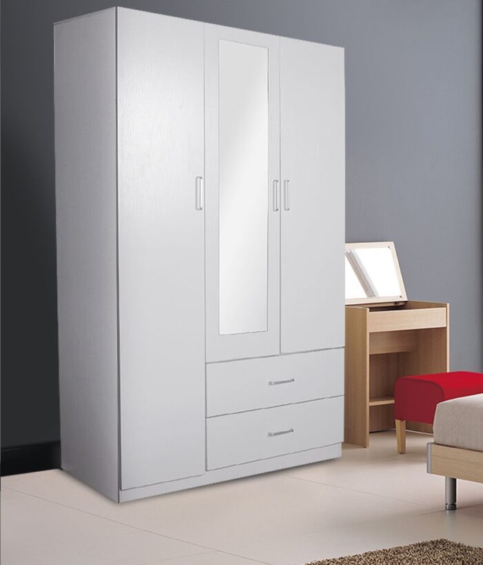 wardrobe with mirror doors white