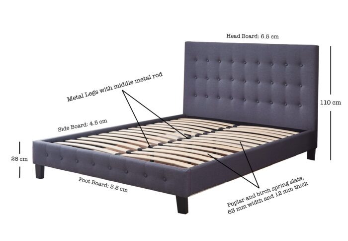 Begnas Fabric bed Dimensions