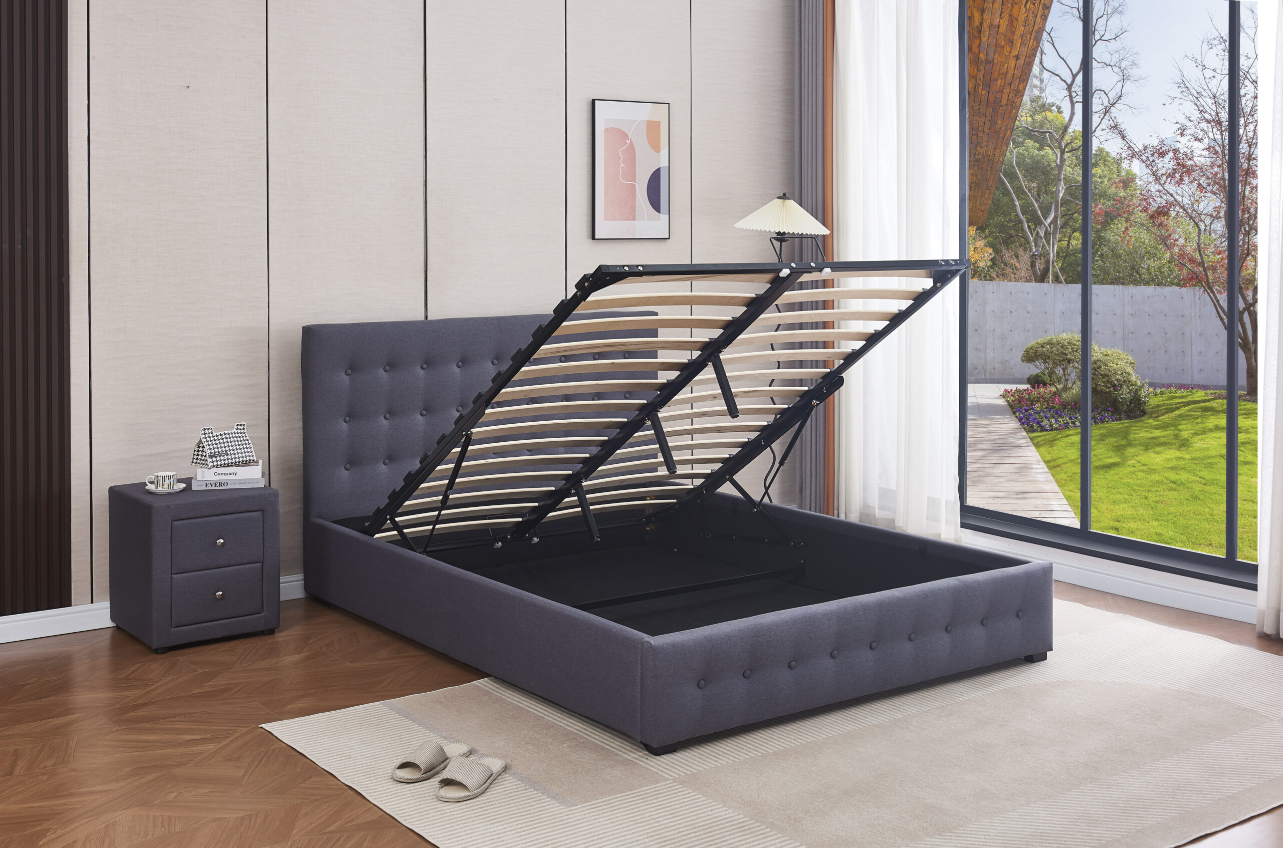 Begnas Gas Lift Double Bed Easy Home Furniture