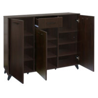 Hana walnut shoe cabinet interior