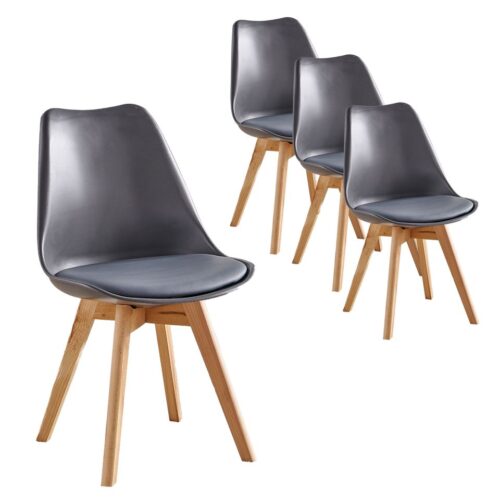 Faux leather dining chairs grey