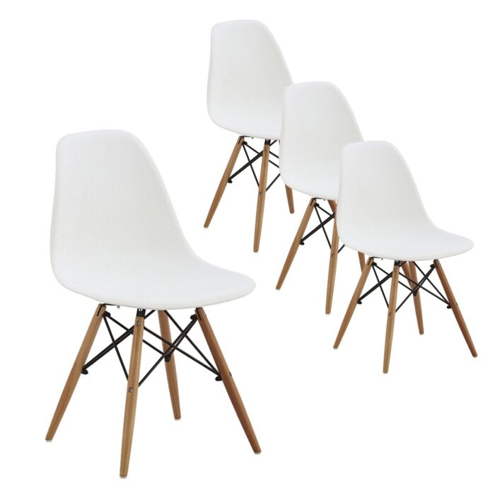 Finn white dining chairs set of 4