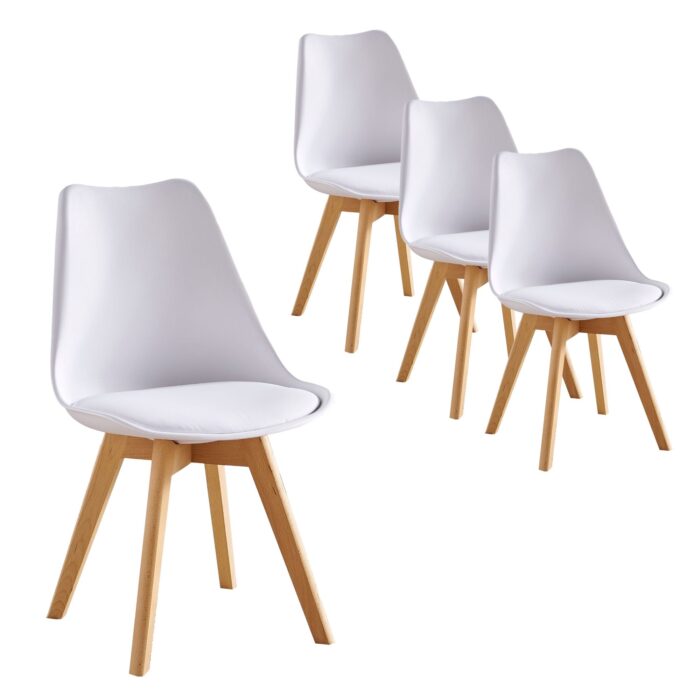 faux leather dining chairs white