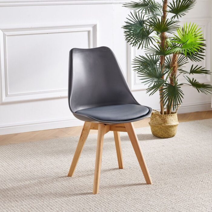 Grey padded dining chair