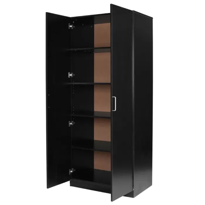 2 door 5 shelves pantry cupboard black