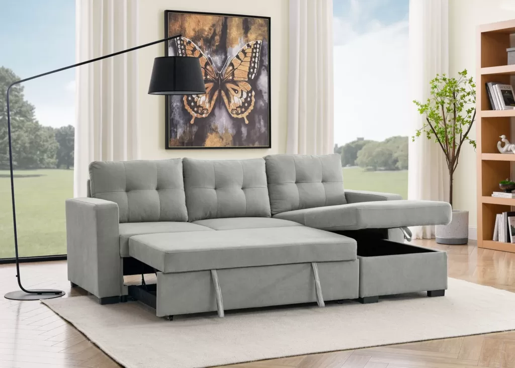 Drake Budget Sofa Bed With Storage Light Grey