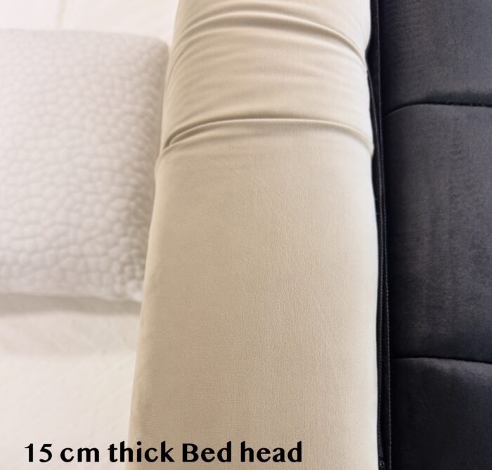 Bed head of beige bed frame