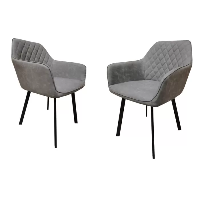 Set of 2 Adam grey dining Chairs
