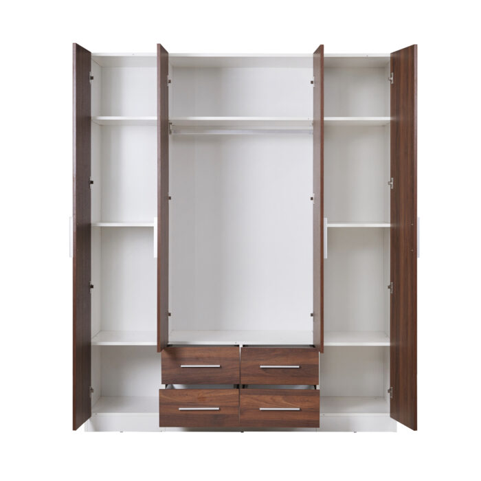 Wardrobe with mirror 4 drawers 8 shelves