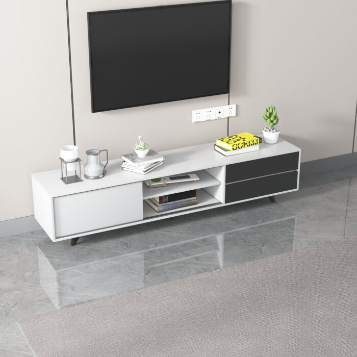 tv cabinet white and grey