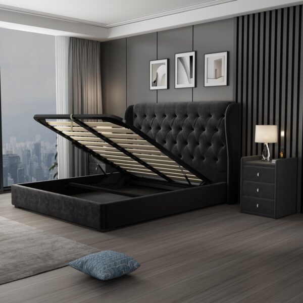 Liberty Gas Lift Queen Bed Frame Black