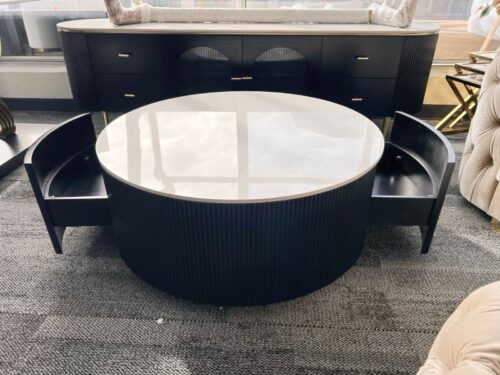 Nepal Round Coffee table with 2 drawers