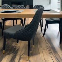 Pandia Leather dining chairs black