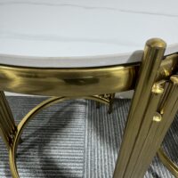 Oslo 3 Piece Nesting Table Brushed Gold Stainless Steel Base - Image 2