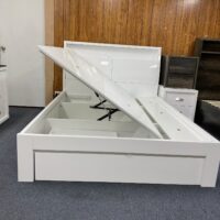 white king bed frame with storage