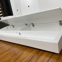 white king bed frame with drawers