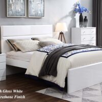 Alaska Gloss White Bed Frame (Queen)