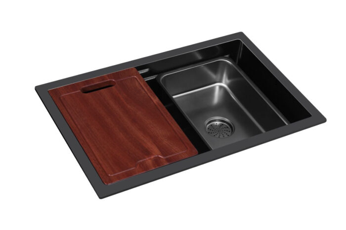 stainless steel kitchen sink with accessories