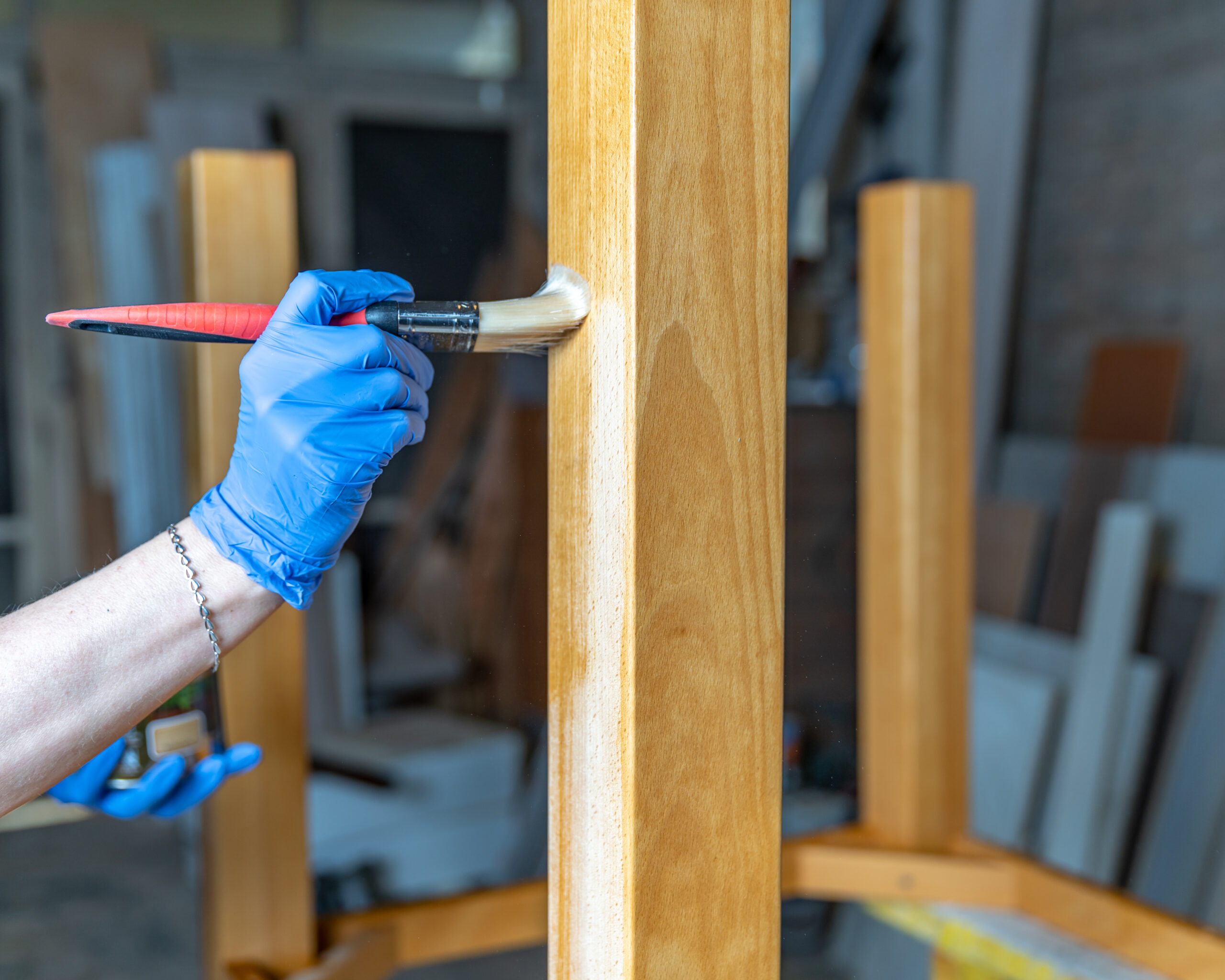 polishing wooden furniture