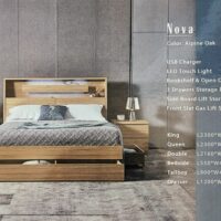 double bed frame oak