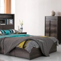 charcoal bed frame queen