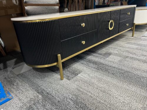 Phoebe black and gold tv unit