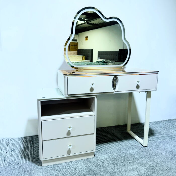 Vanity Dresser with Mirror and Chair Grey Colour