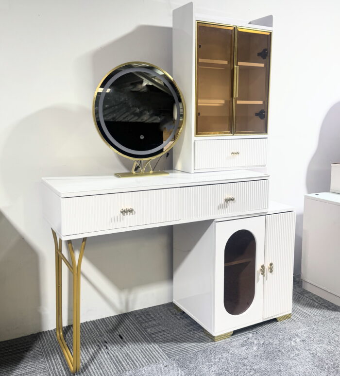 Vanity Dressing Table with Mirror and Chair