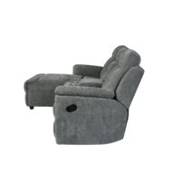 Daisy 3 Seater LHF Corner Sofa with Recliner & Drinks Holder – GREY - Image 3
