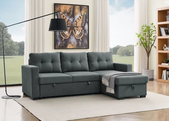 Drake Budget Sofa Bed With Storage Dark Grey