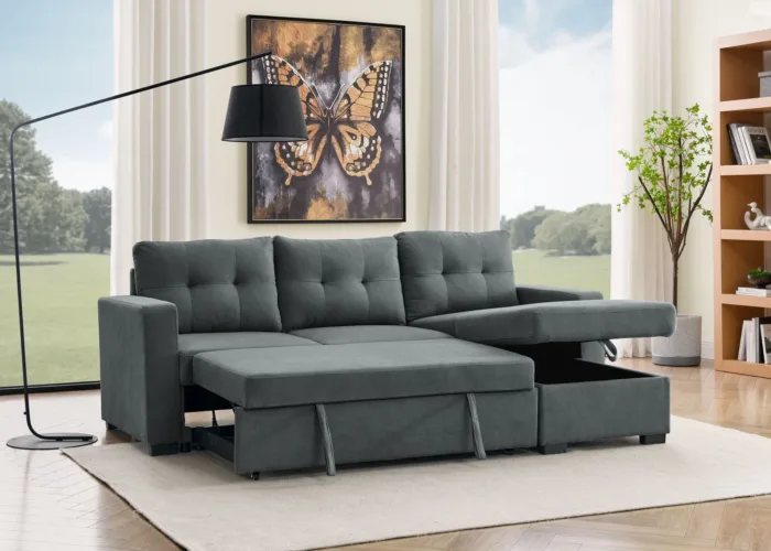 Drake Budget Sofa Bed With Storage Dark Grey - Image 3