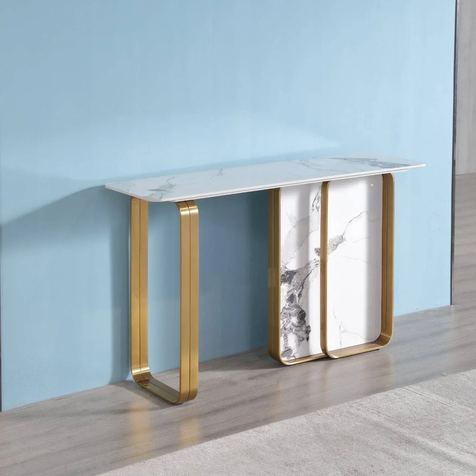 Catalyst Marbella White Sintered Stone Console Table - Image 4