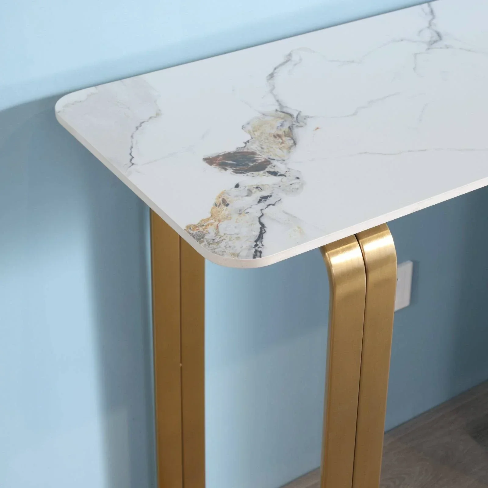 Catalyst Marbella White Sintered Stone Console Table - Image 3