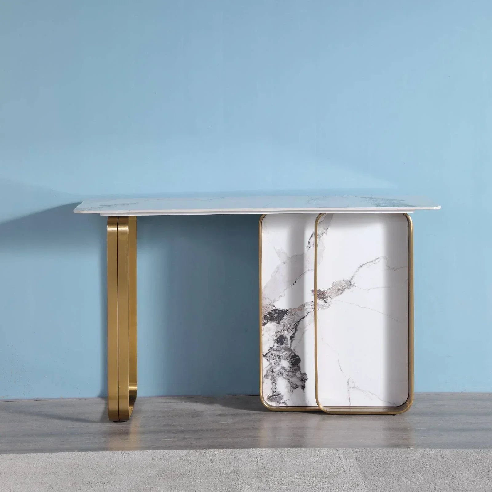 Catalyst Marbella White Sintered Stone Console Table