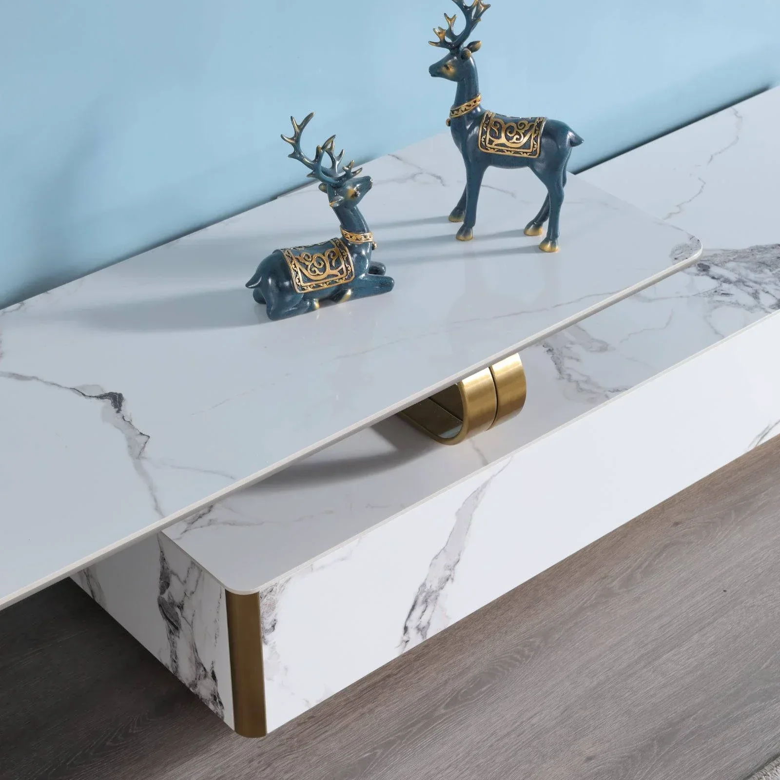 Catalyst TV Unit Marbella White sintered stone white TV unit - Image 6