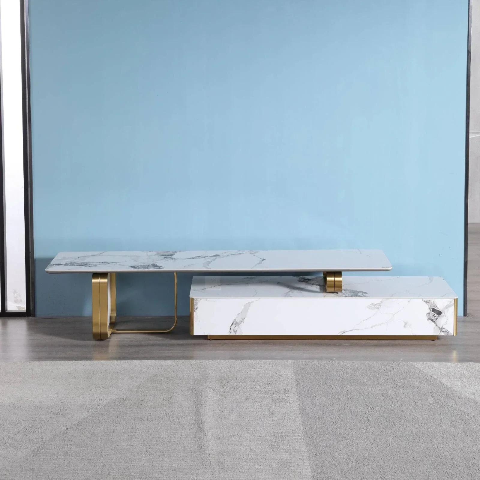 Catalyst TV Unit Marbella White sintered stone white TV unit