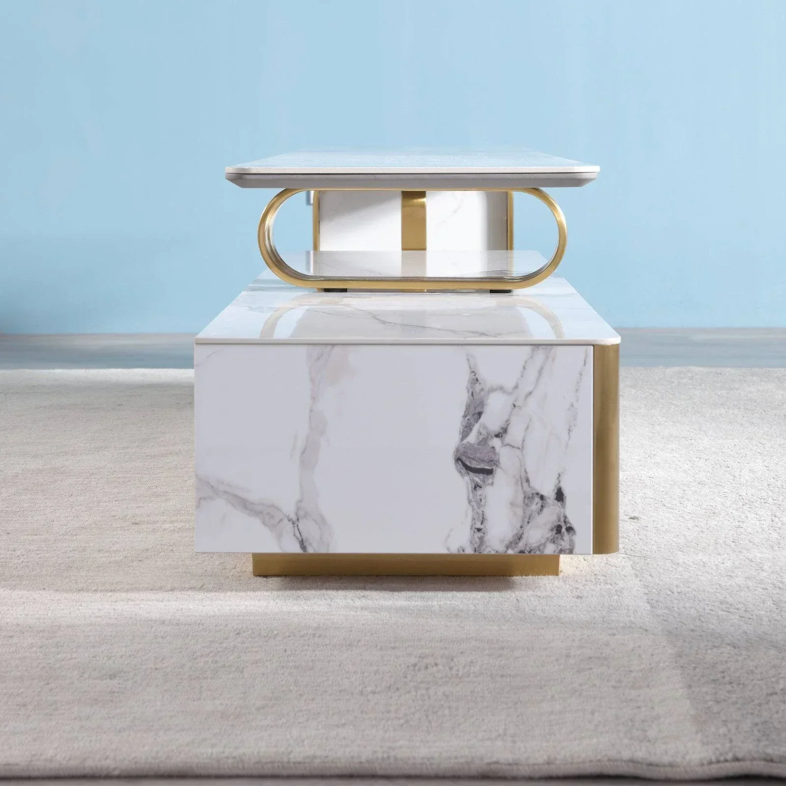 Catalyst TV Unit Marbella White sintered stone white TV unit - Image 4