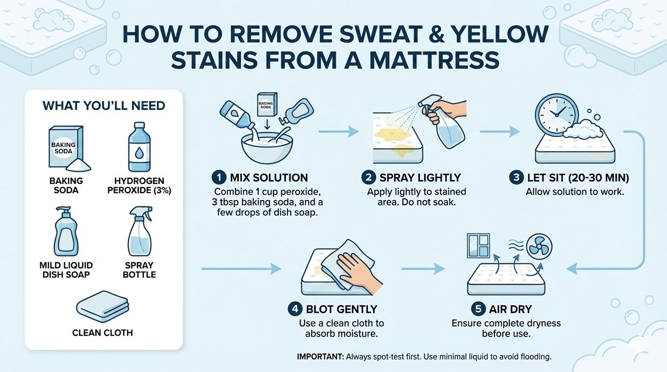 Remove Sweat and Yellow Stains from a Mattress